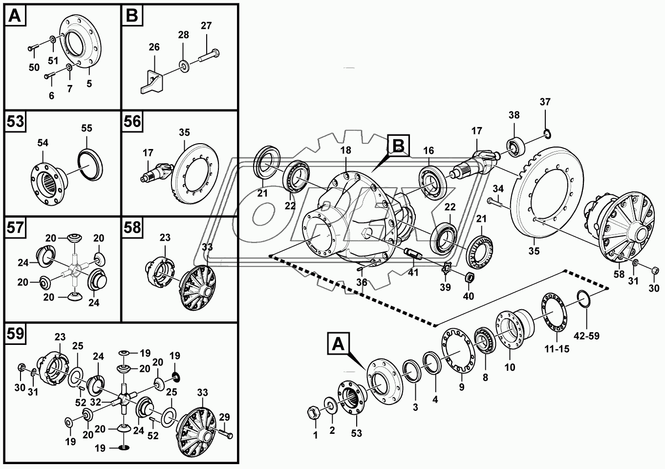 Front final drive assembly