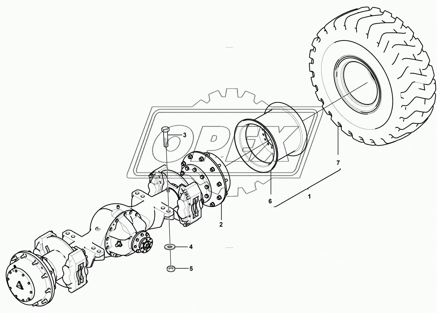 Rear axle system 1