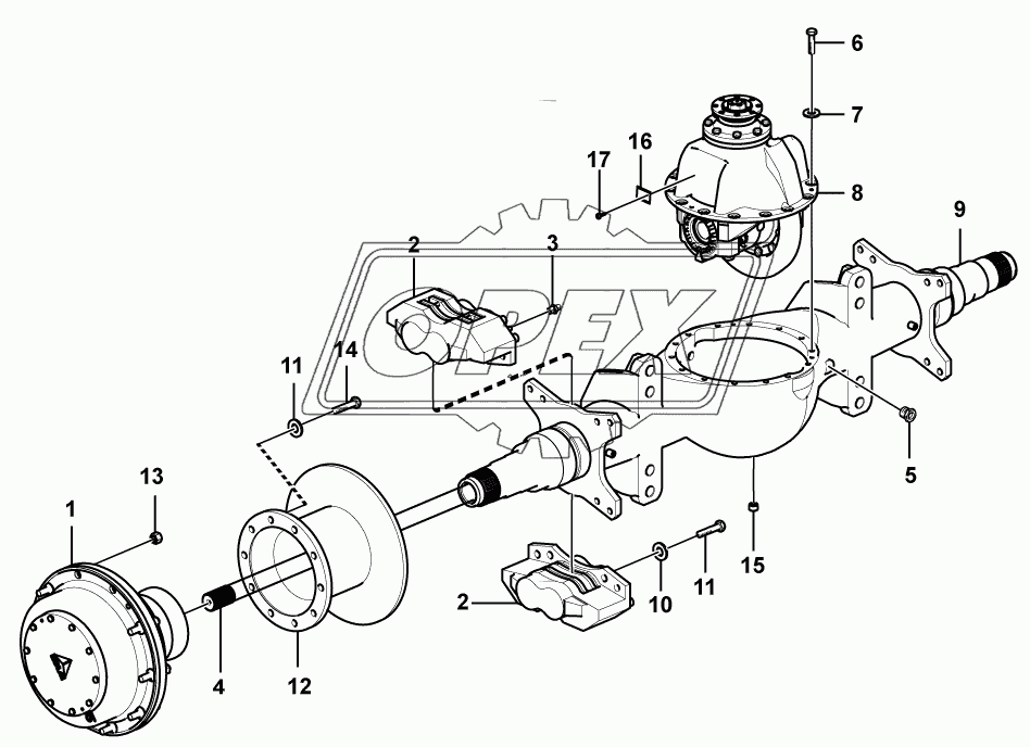 Rear axle system 2