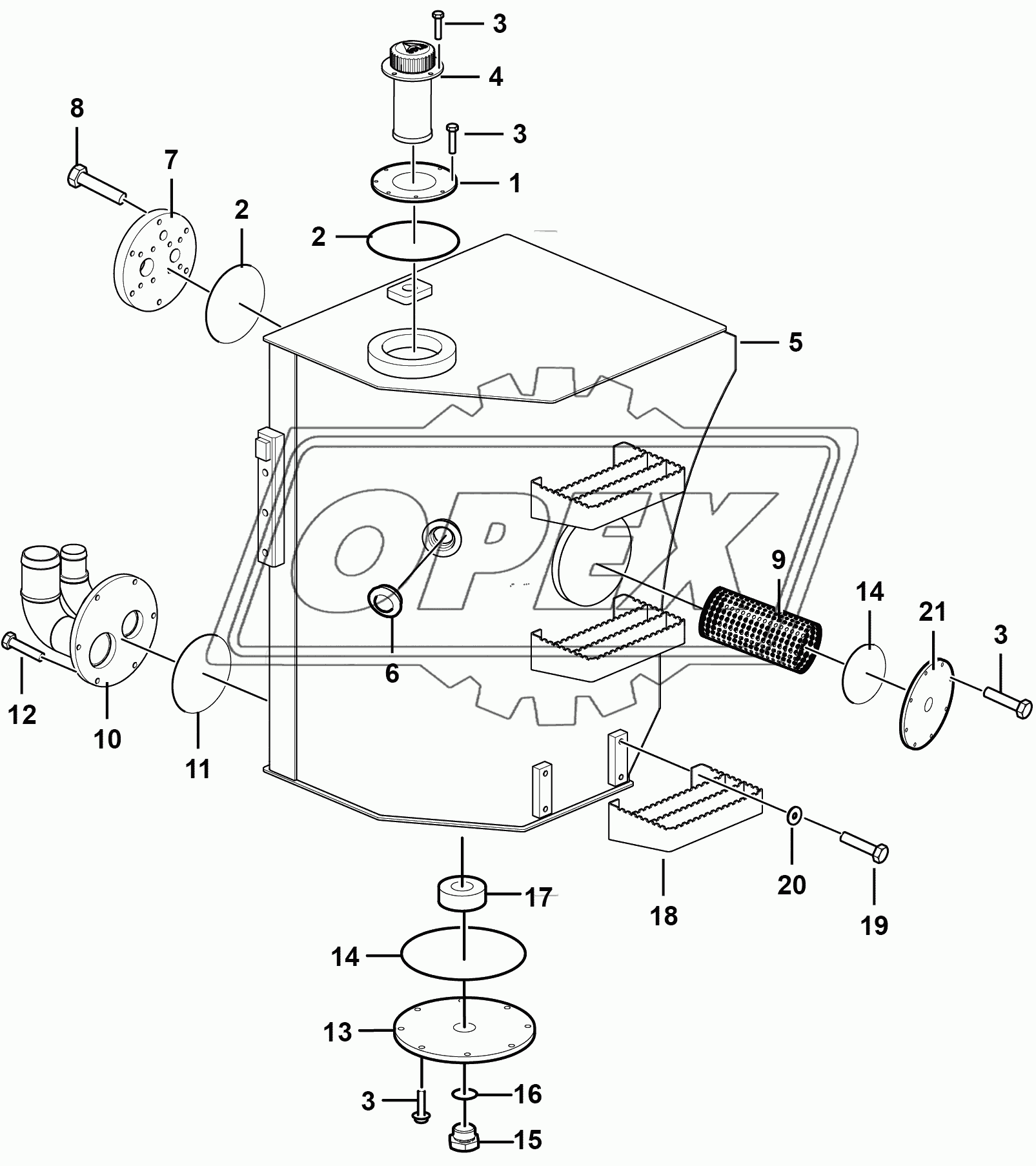 Hydraulic fluid tank 2