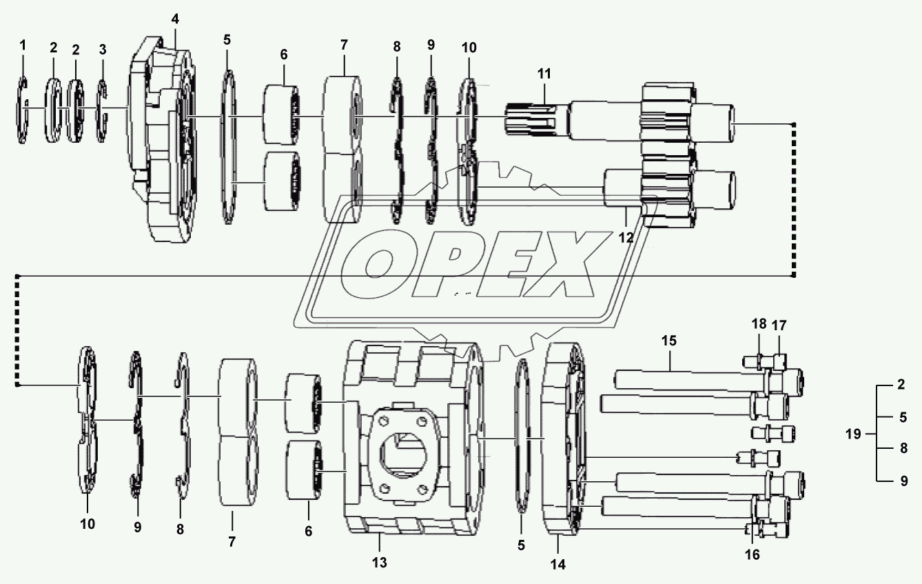 (370142) Working hydraulic pump assembly