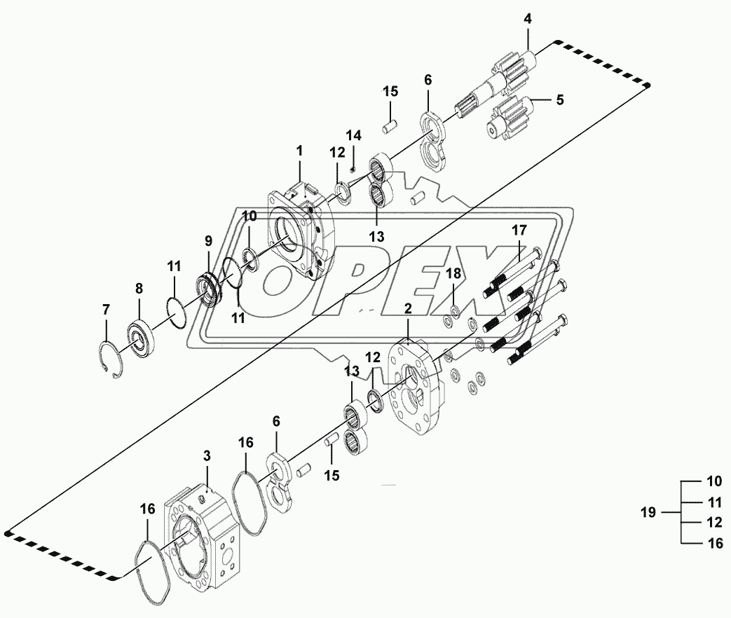 (120104) Working hydraulic pump assembly