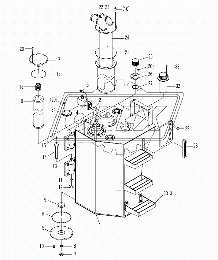 LG9530G2 HYDRAULIC TANK ASSEMBLY