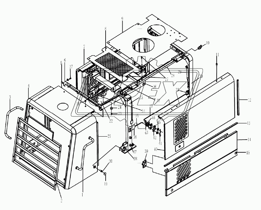 LG9530M1 HOOD OF DIESEL ENGINE ASSEMBLY