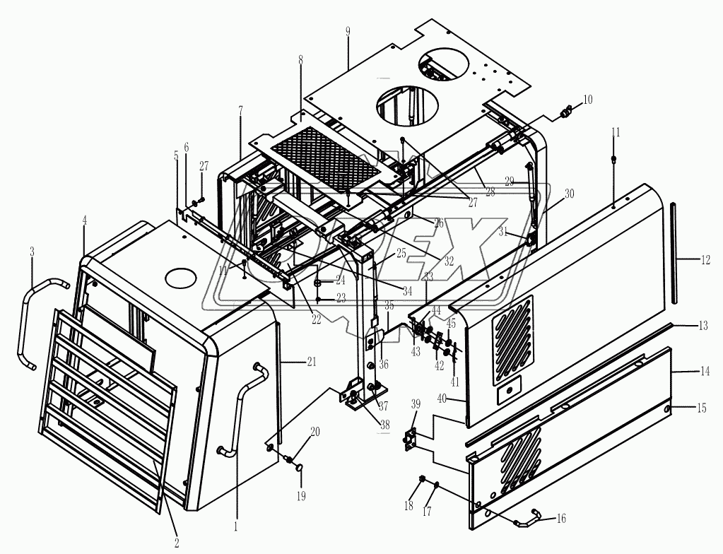 HOOD OF DIESEL ENGINE ASSEMBLY