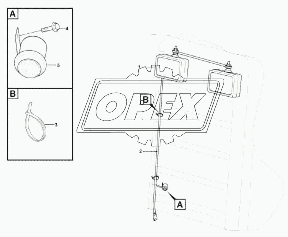 Electrical assembly-rear hood