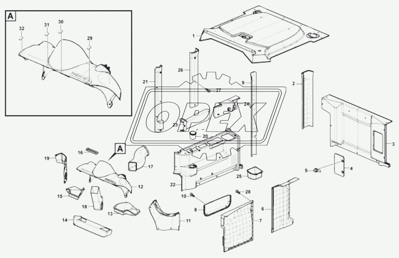 Cab trim assembly