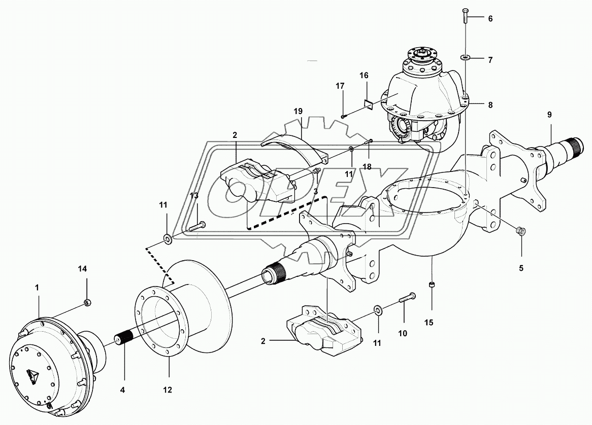 Front axle assembly A512A