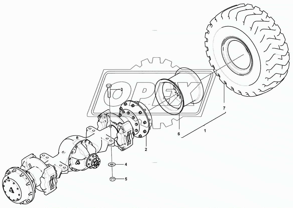 Rear axle assembly 1