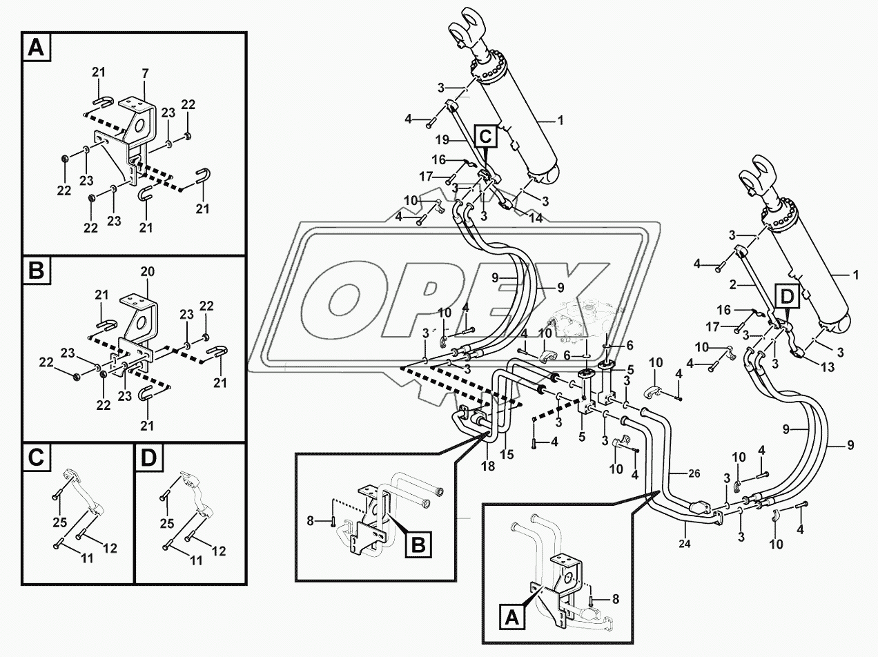 Lift arm cylinder assembly