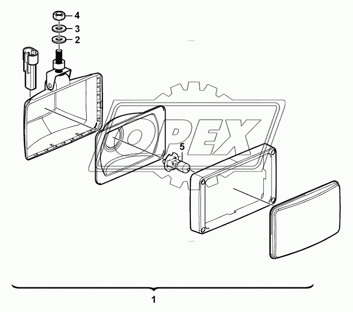 Working lamp assembly (3713EE)