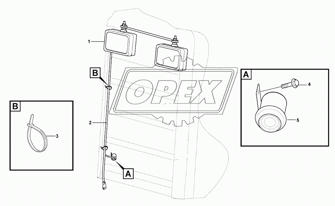 Electrical assembly-rear hood