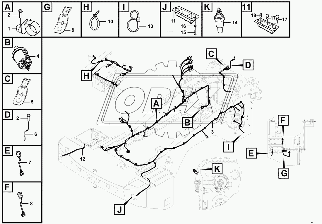 Rear frame electric assembly