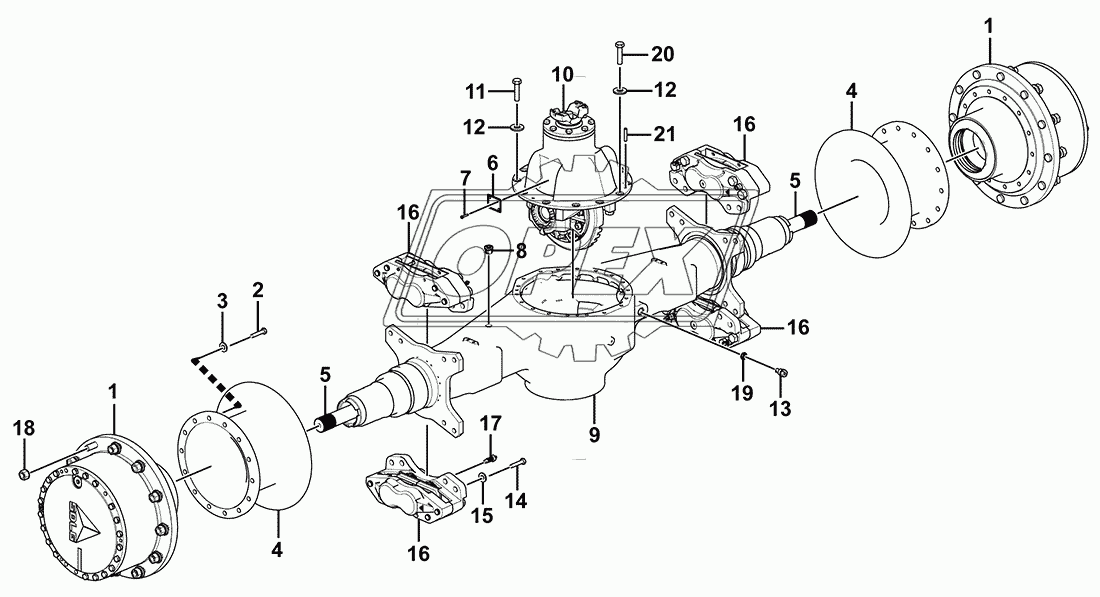 A515C Rear axle assembly