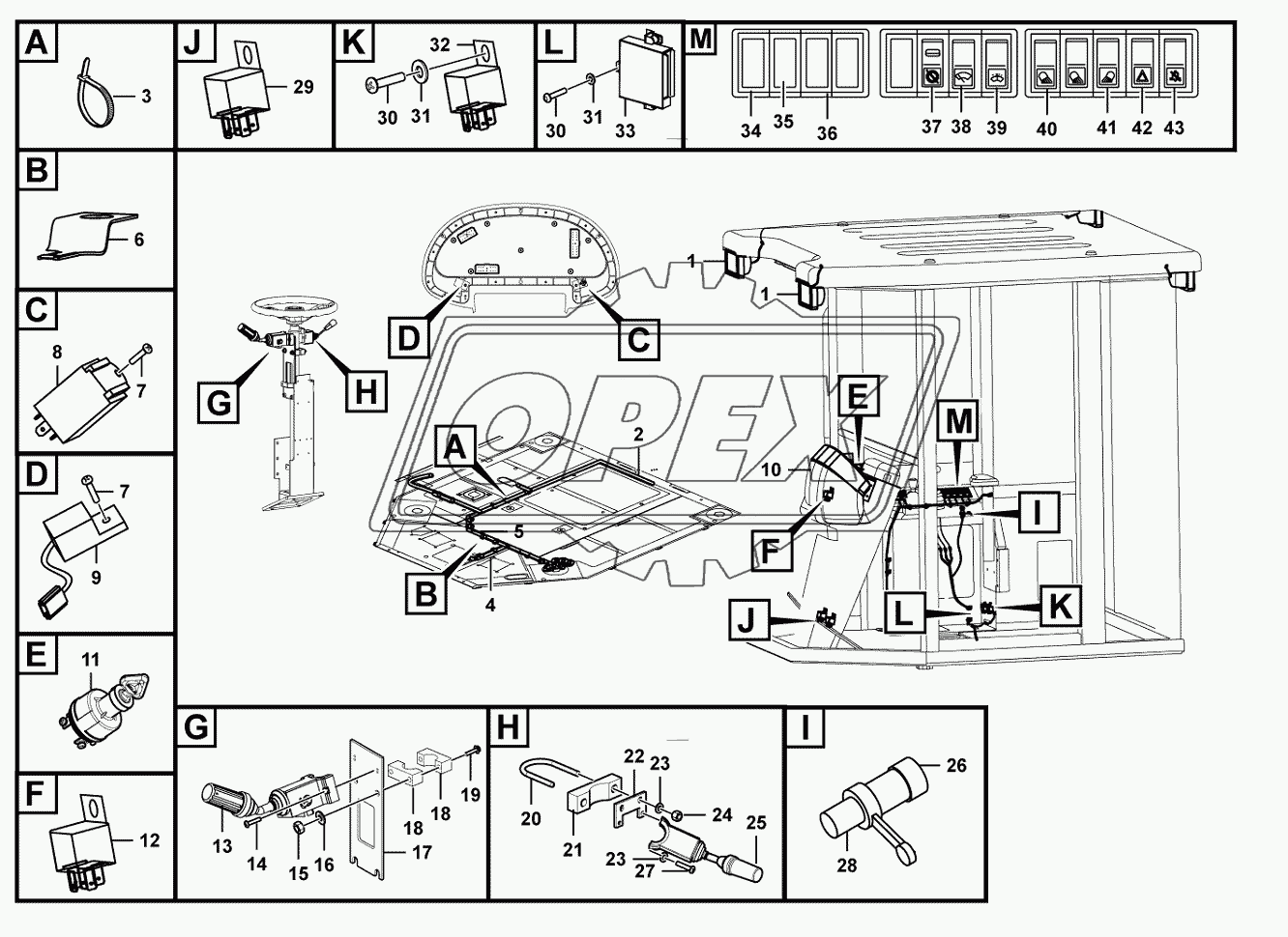 Electric assembly-cab