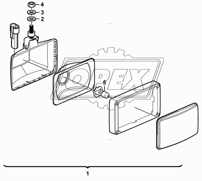 (3713EE) Working lamp assembly