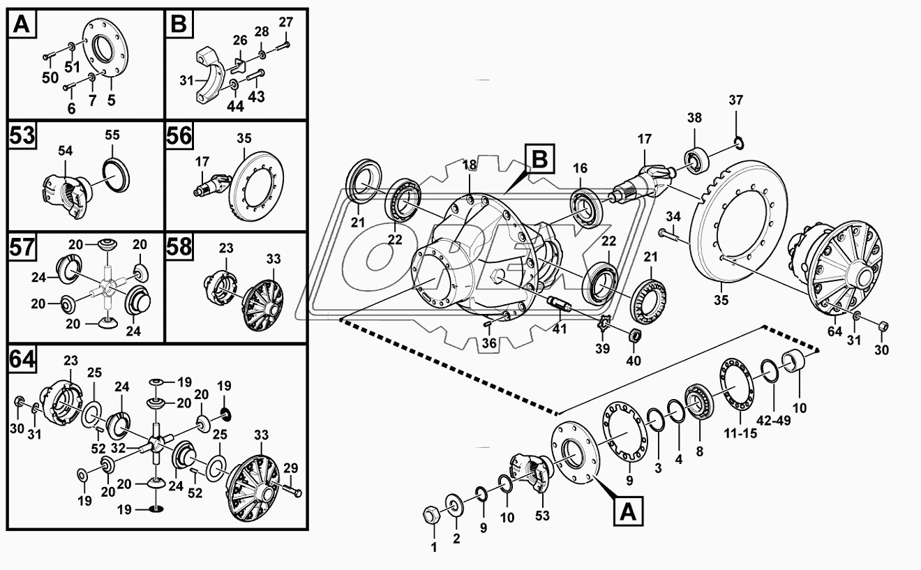 Rear final drive assembly