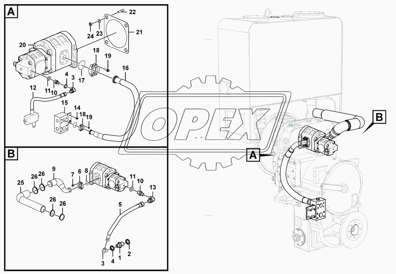 Working pump assembly