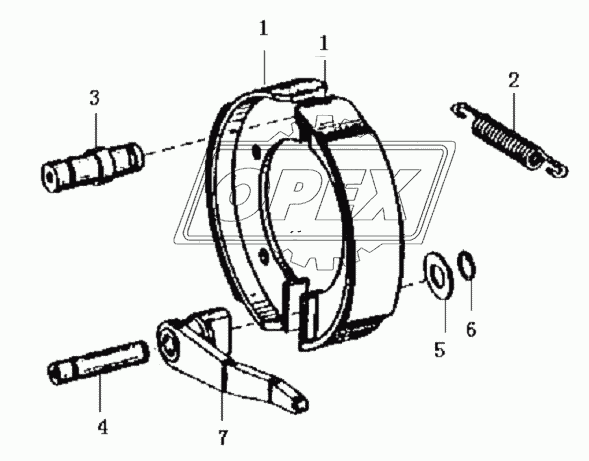 Parking brake shoe assembly C12-4110000042