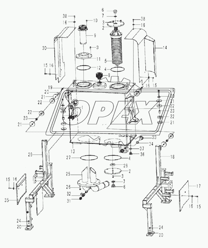 Hydraulic tank assembly F3-2910002040