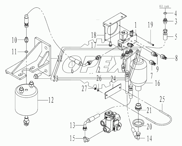 Parking brake assembly J4-2923000937