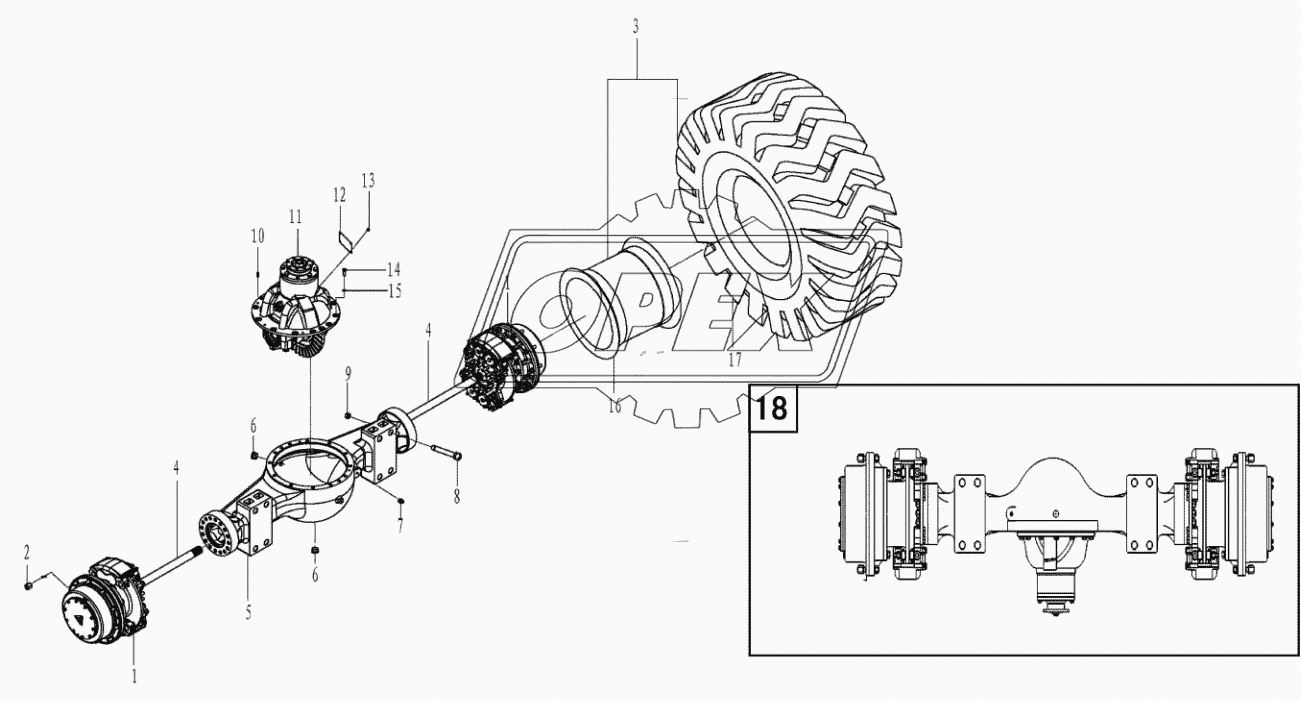 Front axle assembly