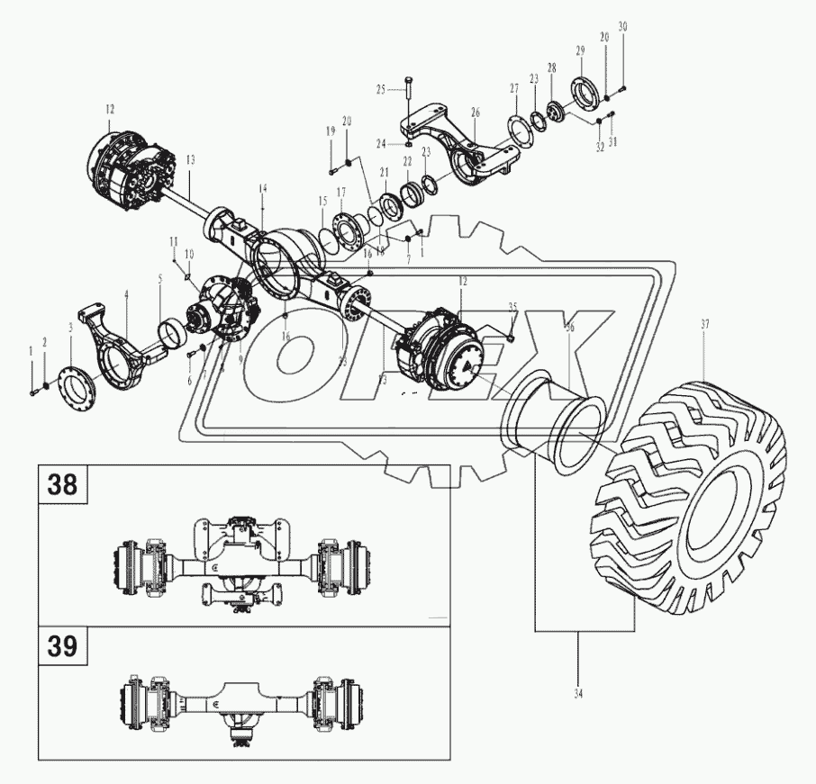 Rear axle assembly