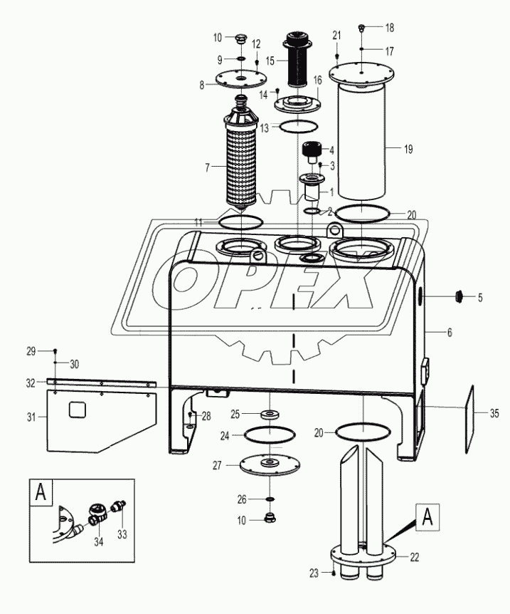 Hydraulic tank assembly