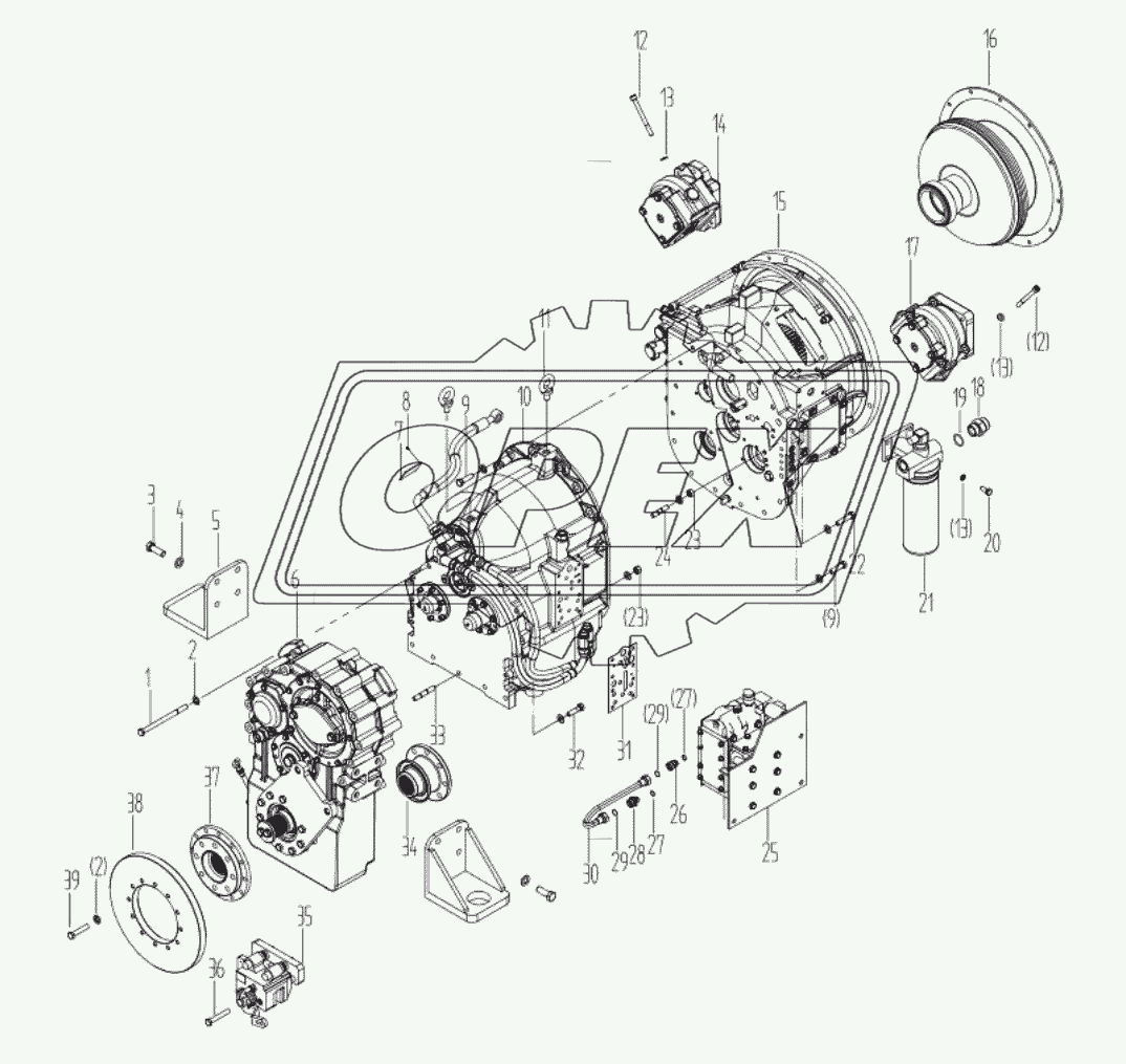 Vrt200 transmission assembly