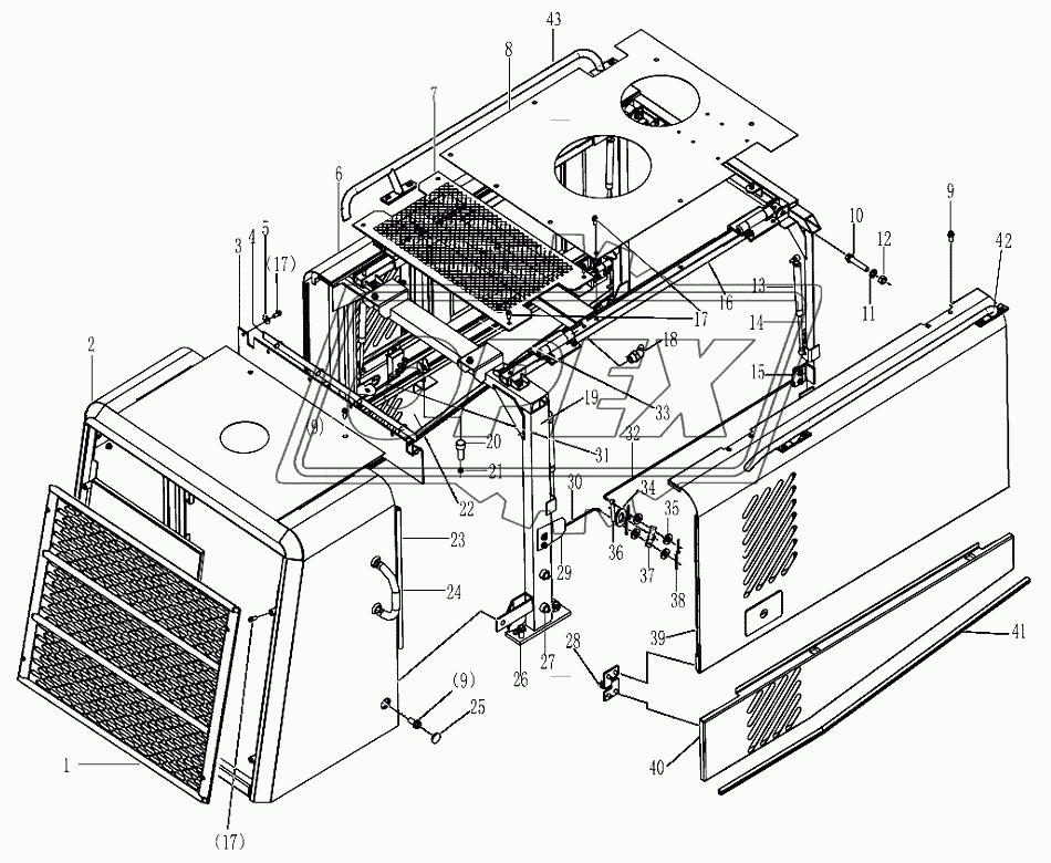 HOOD OF DIESEL ENGINE ASSEMBLY