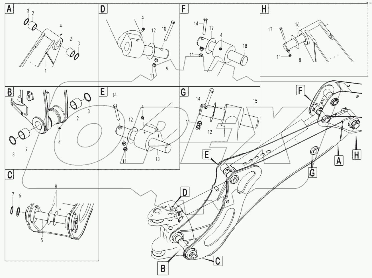  Excavating working equipment