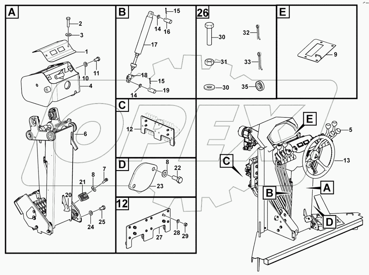  Control lever assembly