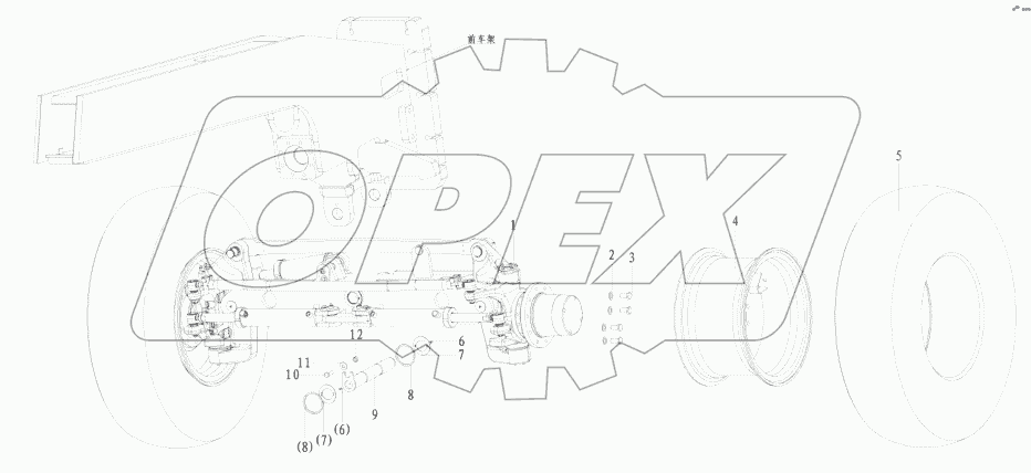  Front axle installation drawing