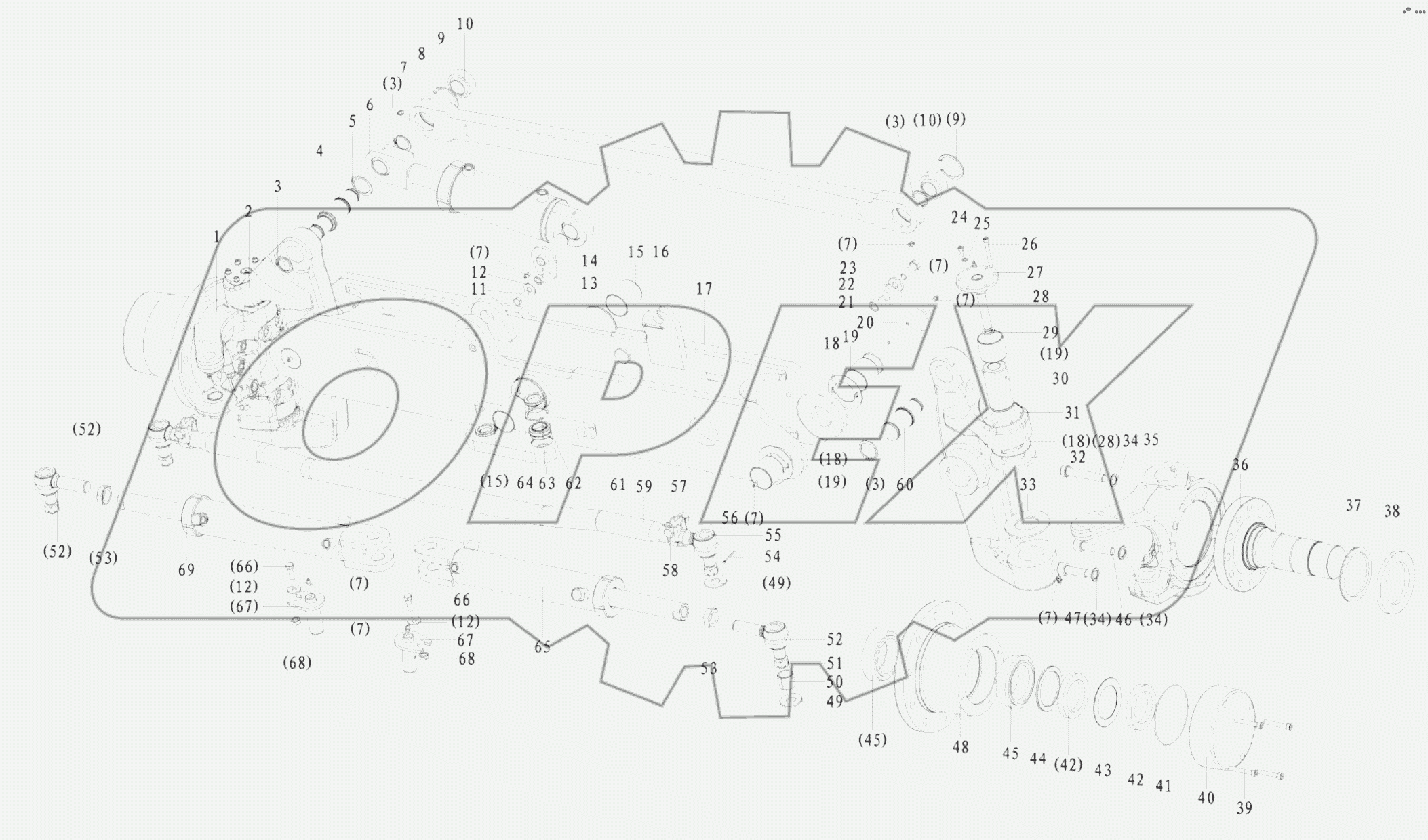  Front axle installation drawing