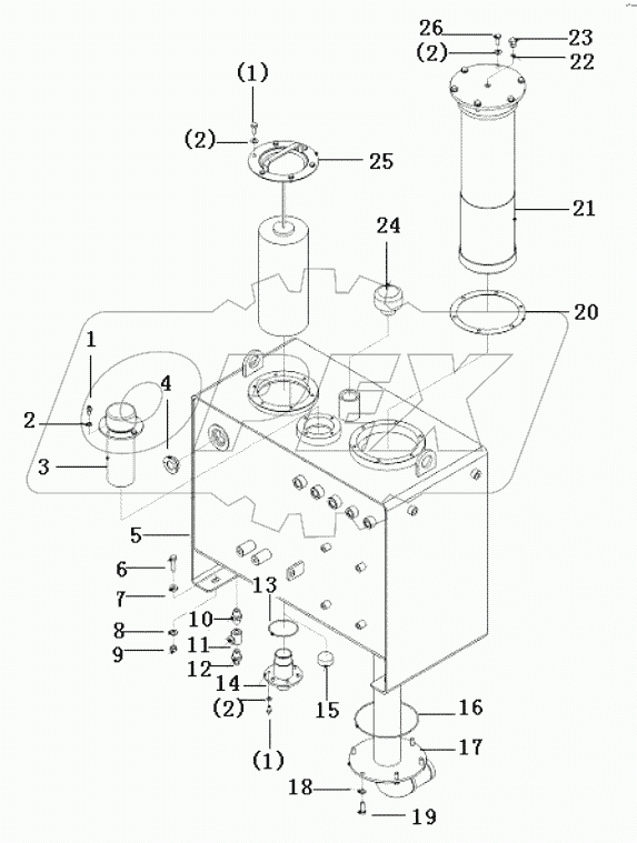  Hydraulic tank assembly