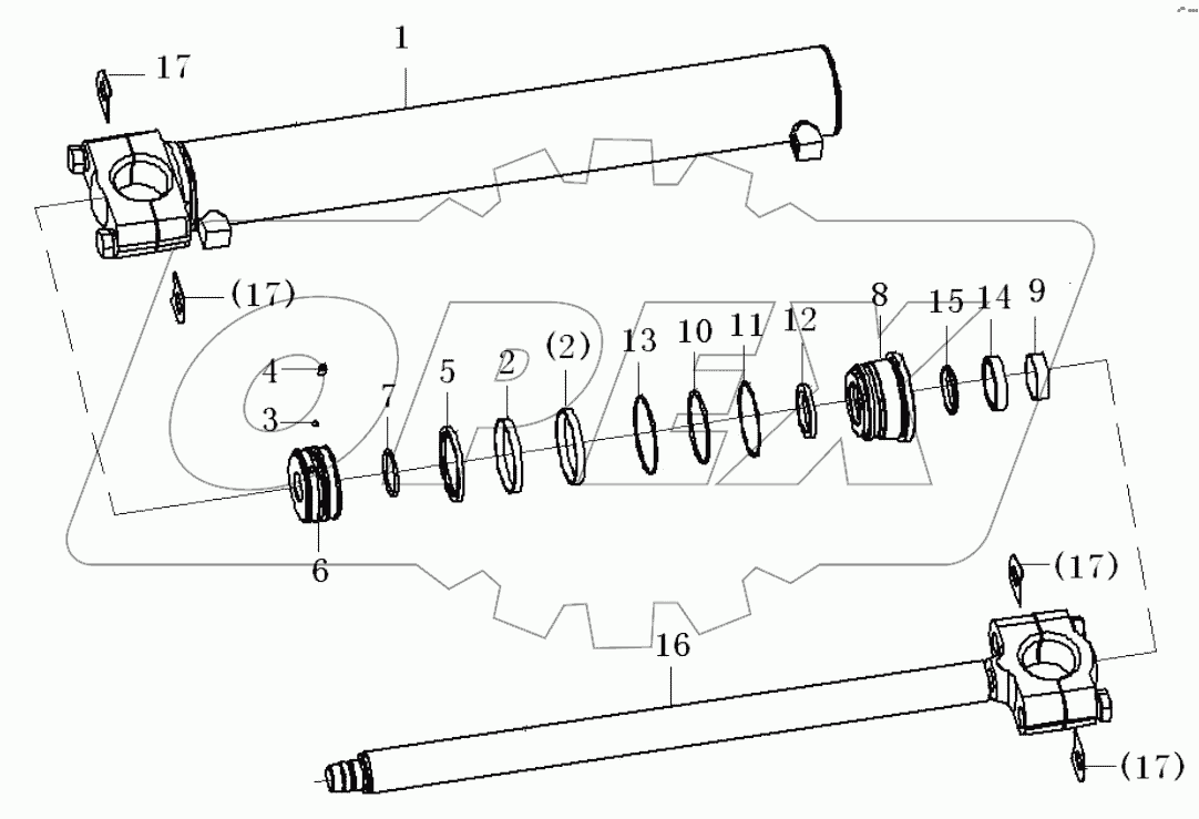  Hydraulic cylinder 90x50x693.5-955.5 (3713CH)