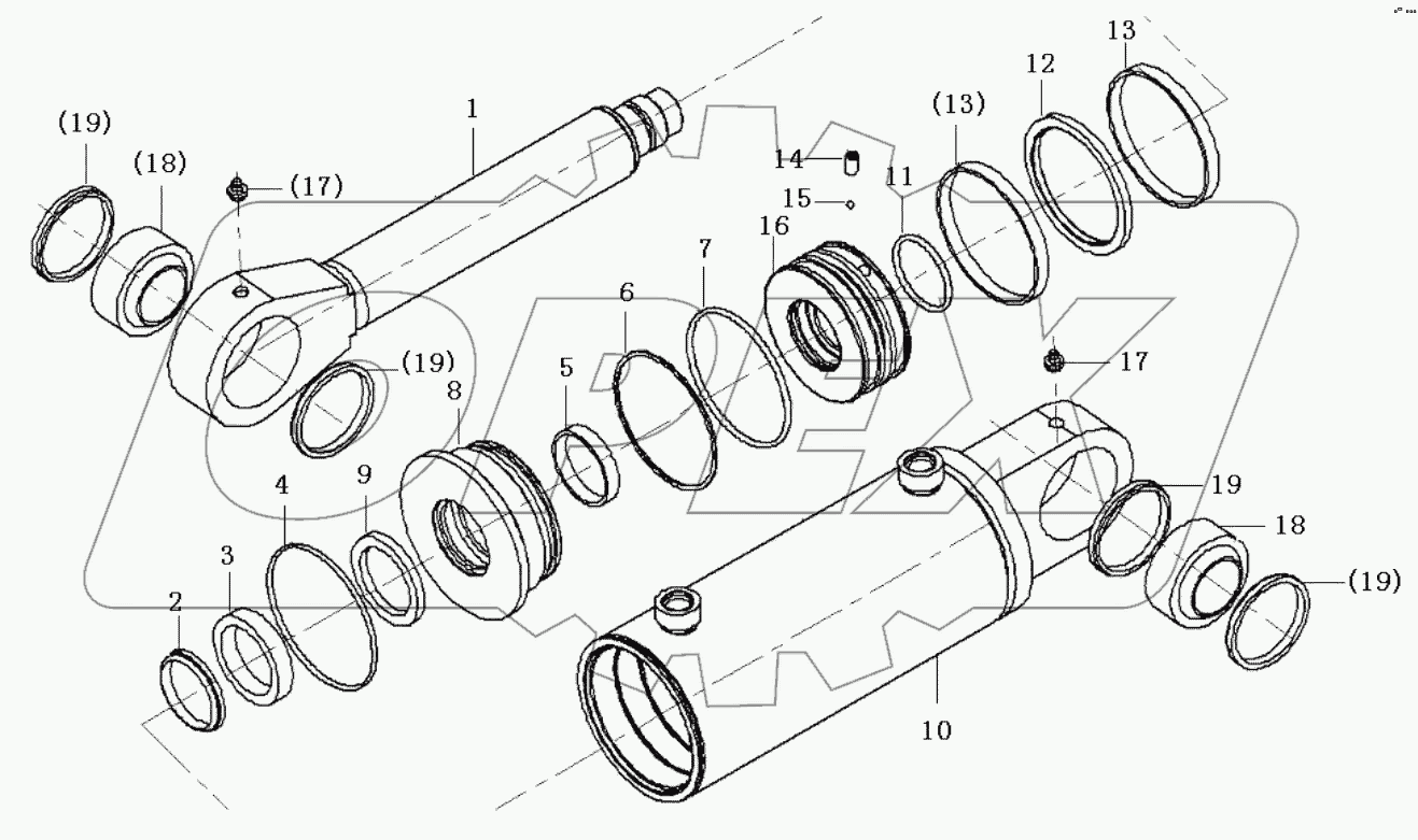  Hydraulic cylinder 100x50x169-473 (3713CH)