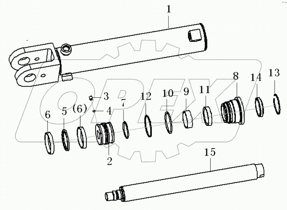  Left steering cylinder 63x45x340-577 (3713CH)