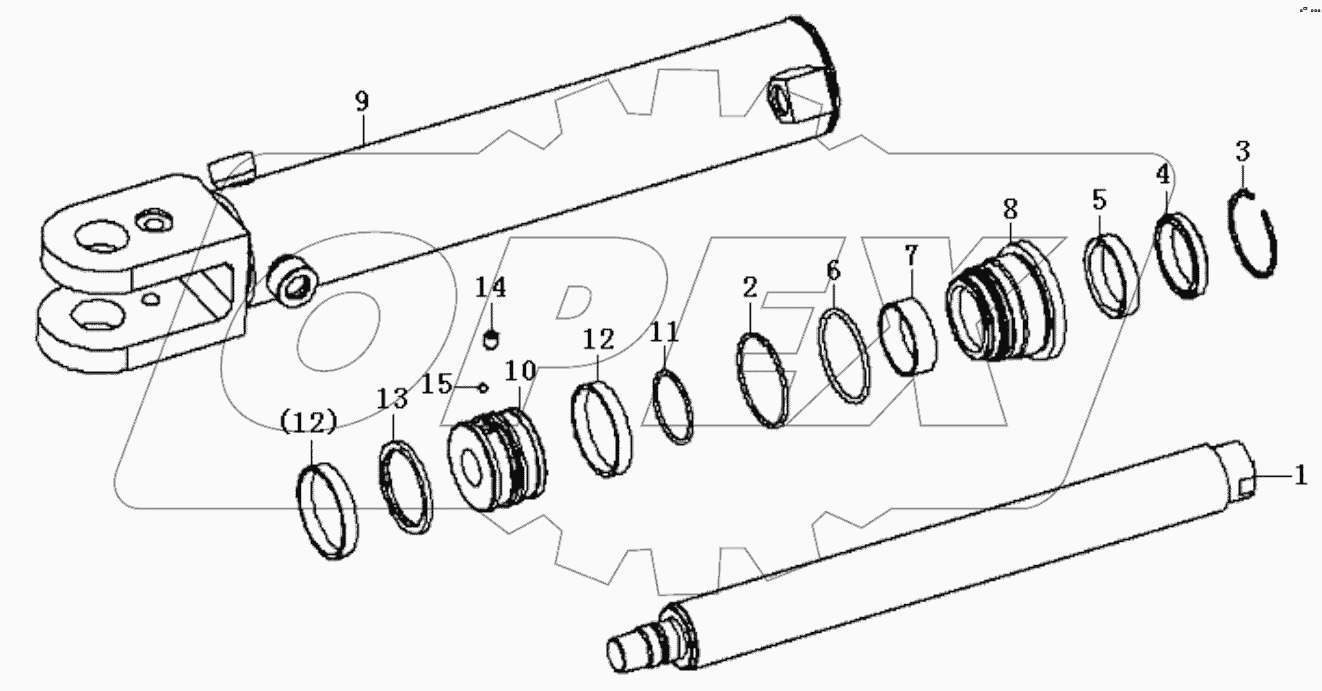  Right steering cylinder 63x45x340-577 (3713CH)