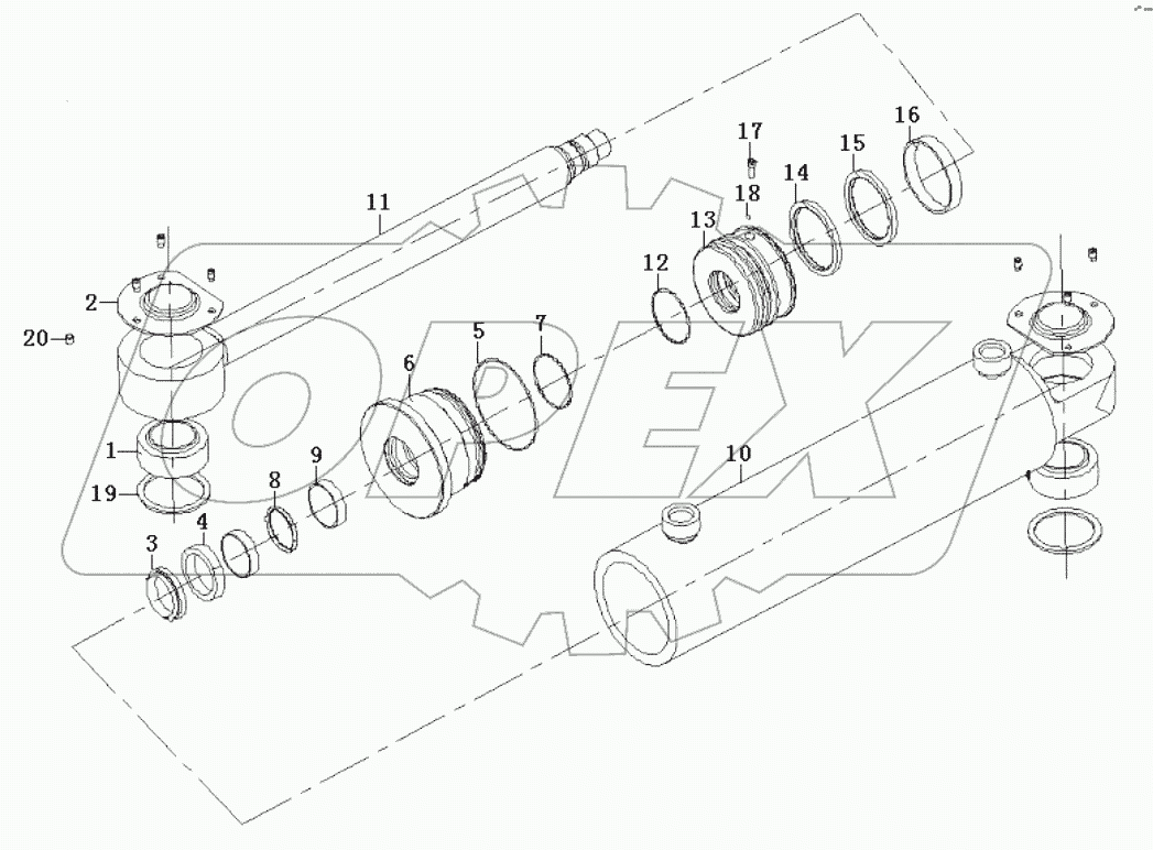  Hydraulic cylinder 80x35x279.5-507 (3713CH)