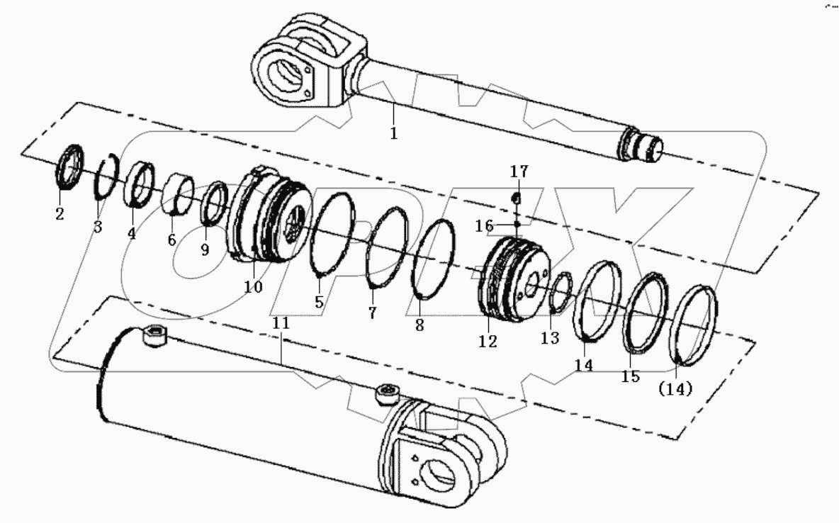  Hydraulic cylinder 115x50x303-610 (3713CH)