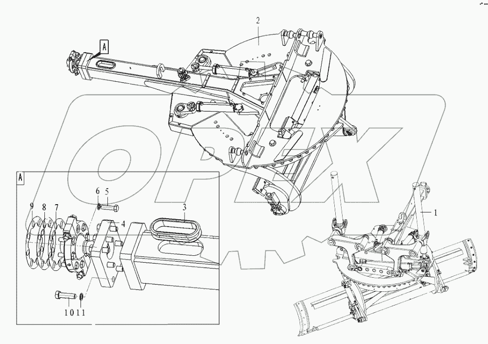 Circle/drawbar assembly