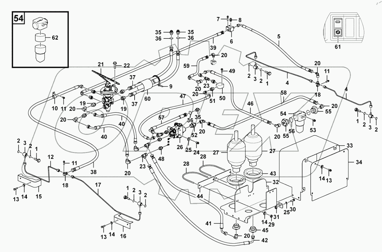  Travel brake assembly