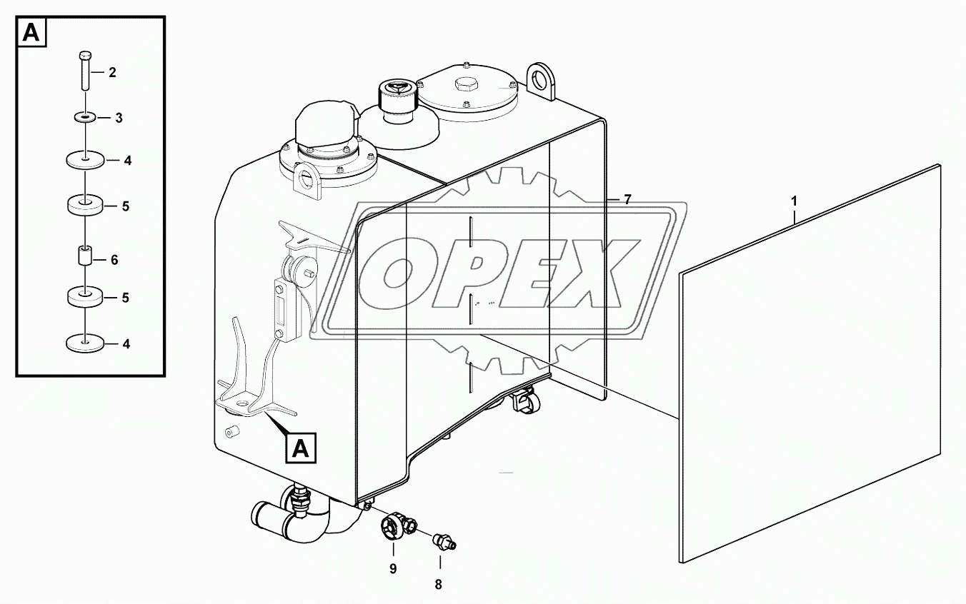 Hydraulic fluid tank system 1