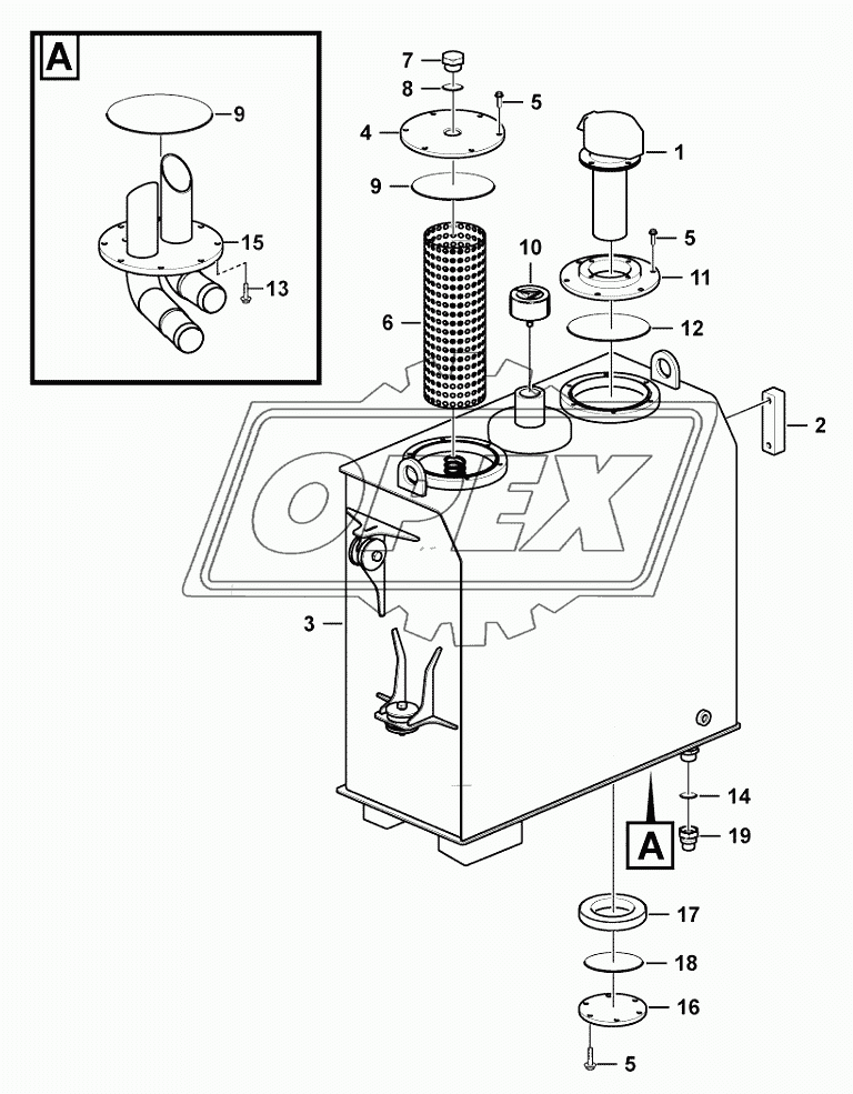 Hydraulic fluid tank system 2