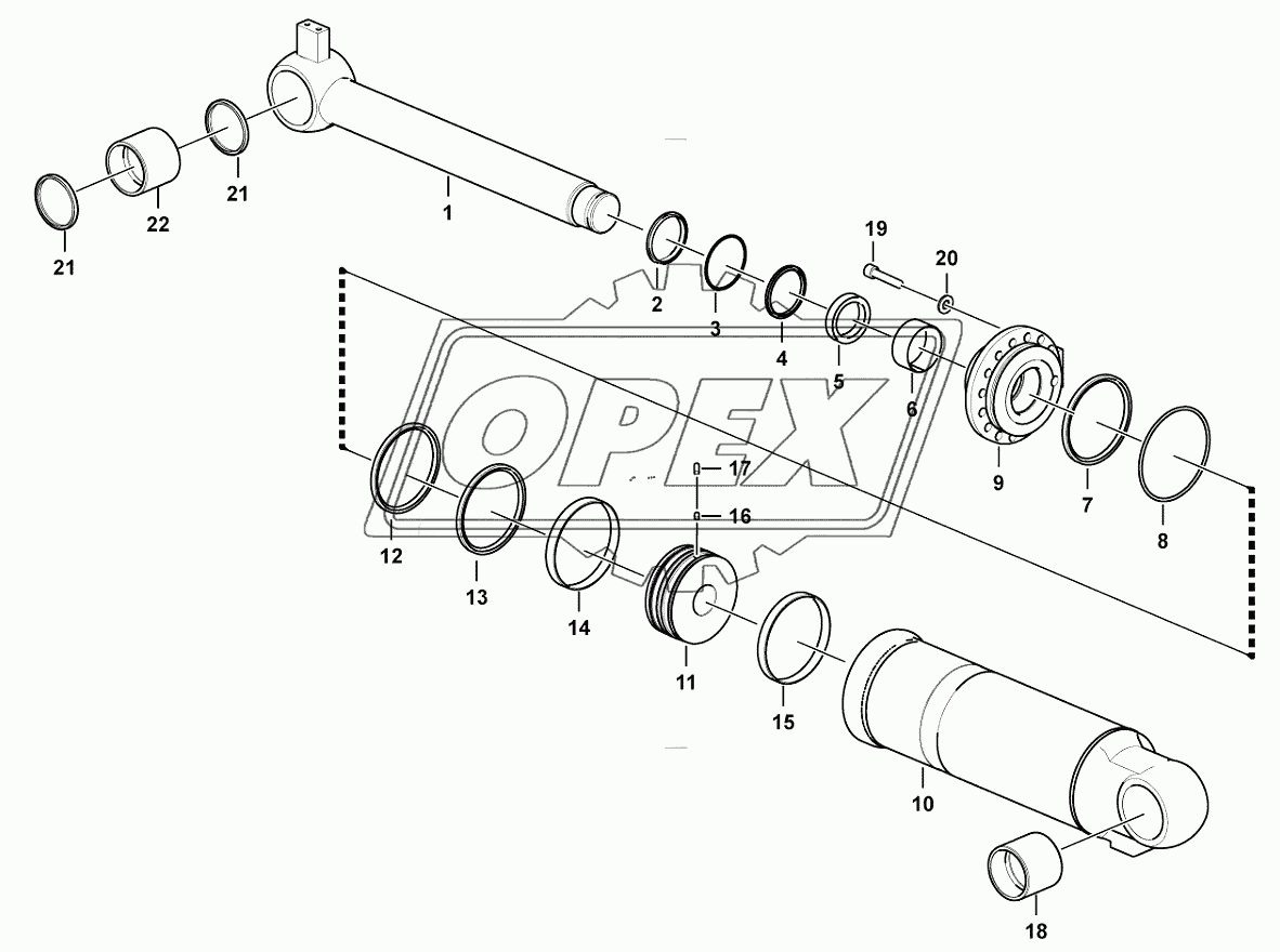 Tilt cylinder (3713CH)