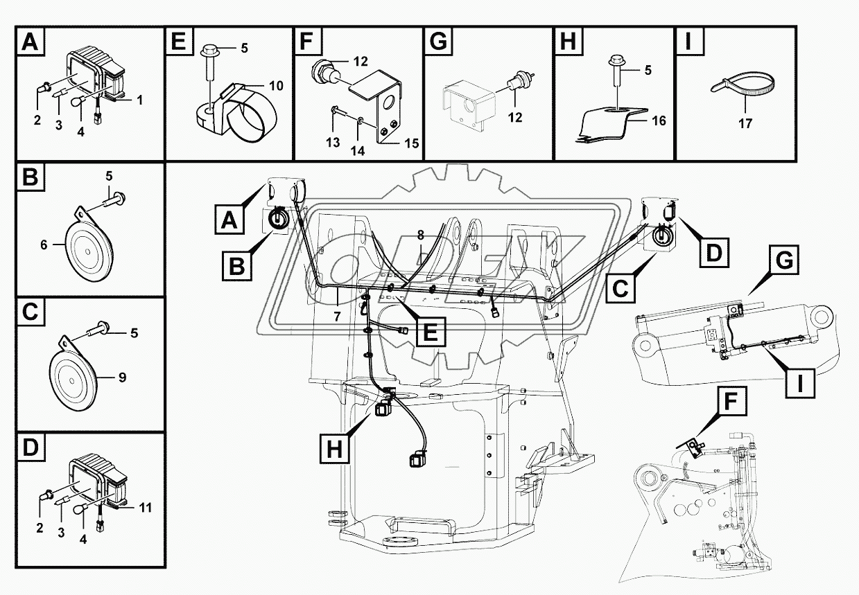 Front frame electric assembly