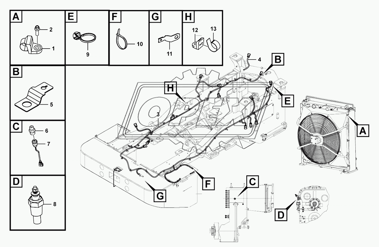 Rear frame electric assembly