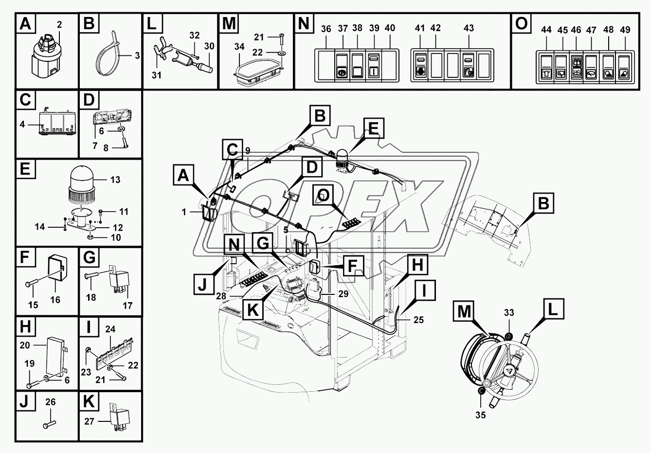 Cab electric assembly