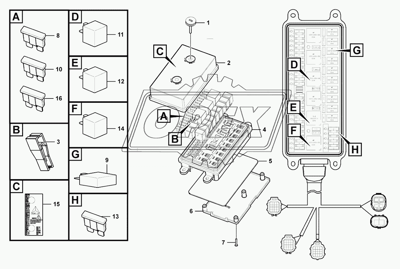 Fuse and relay unit